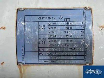 USED ITT ITT Heat Exchanger, 150/300#
