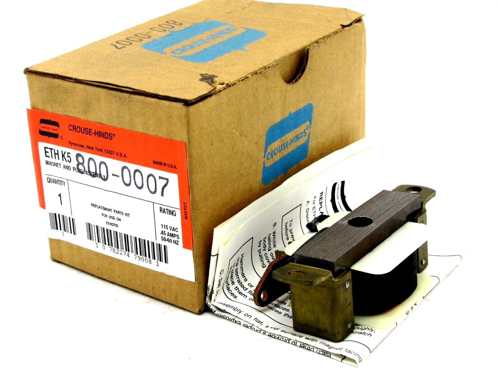 NEW CROUSE HINDS ETH K5 MAGNET AND PLUG ASSEMBLY ETHK5