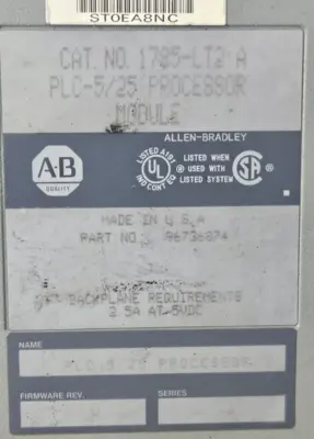 Allen Bradley 1785-LT2/A PLC-5/25 Processor Module (BIN731)