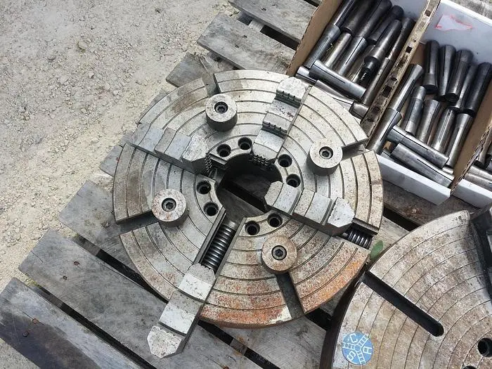 16'' 4-JAW LATHE CHUCK w/CAM LOCK DESIGN, 4'' THRU-HOLE, 4" THICK, FLAT BACK MNT
