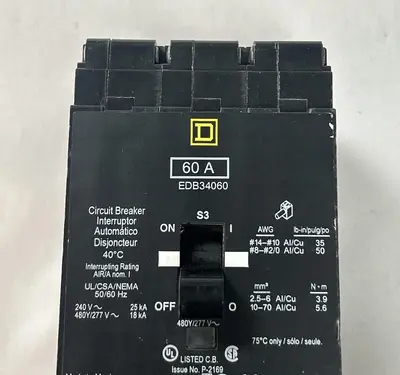 Used SQUARE D EDB34060 Miscellaneous Equipment (Electrical & Power) Ohio US | Surplus Asset Holdings #1550475