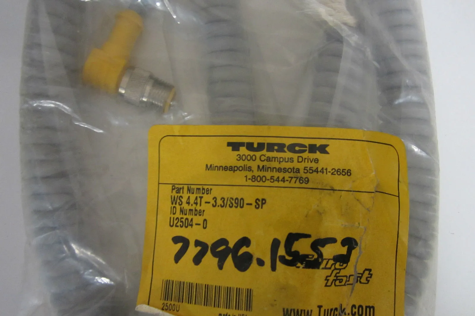 NEW TURCK WS4.4T-3.3/S90-SP CORDSET WS44T33S90SP