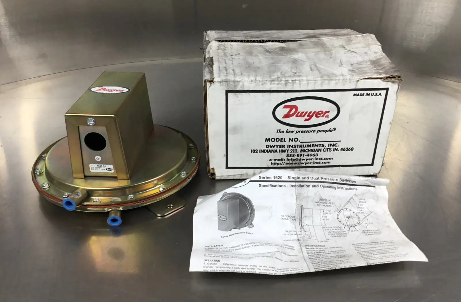 DWYER 1627-20 Pressure Switch 8.0 to 24 Inches 6E-16