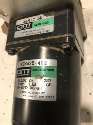 Oriential Motor Parallel Shaft Gear Head K Series 4GN12.5K & MSM425-402 Motor