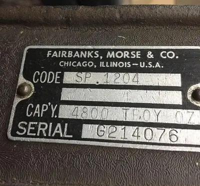 2903-385 ANTIQUE FAIRBANKS 4800 TROY OUNCE PLATFORM SCALE MODEL #SP1204