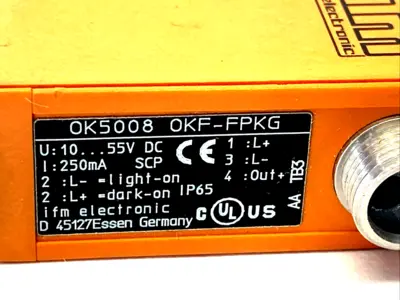 OK5008, OKF-FPKG/US-100-DPF | ifm OK5008 Fiber Optic Amplifier OKF-FPKG/US-100-DPF - New Other