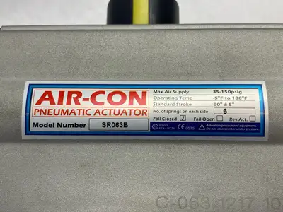 USED AIR-CON PNEUMATIC ACTUATOR W/ EX9 03 10 51337 001 BRASS BALL VALVE