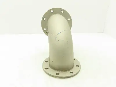 90° Elbow Pipe Fitting 4" Flanged Aluminum 8-Bolt w/Side Port