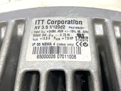 USED GOULDS PUMPS AQUAVAR VARIABLE SPEED PUMP CONTROL 7.5HP 13.5A