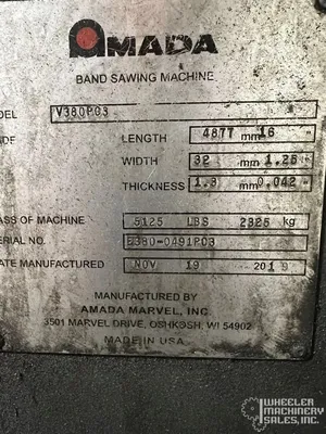 2019 AMADA MARVEL V380-PC3 Vertical Band Saws | Machine Tool Emporium (3)