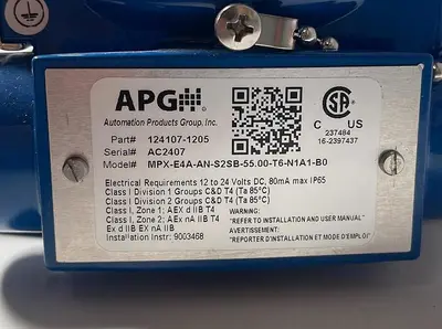 NEW APG MPX/E  TEMPERATURE TRANSMITTER 45PSI
