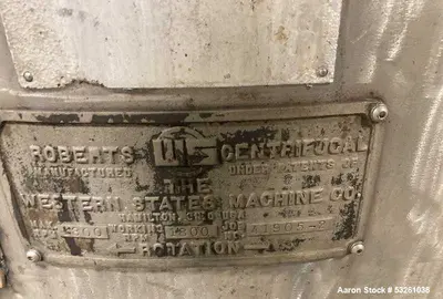 Used WESTERN STATES G-16 Basket Bottom Dump Centrifuges Illinois US | Aaron Equipment #1240975