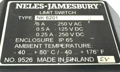NEW NELES-JAMESBURY NK-6201 LIMIT SWITCH NK6201