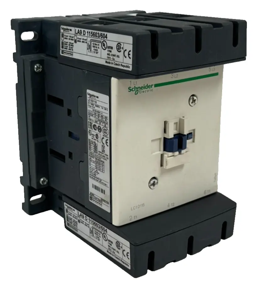 USED SCHNEIDER ELECTRIC LC1D115 CONTACTOR LX1D8G7 120V 50/60HZ COIL