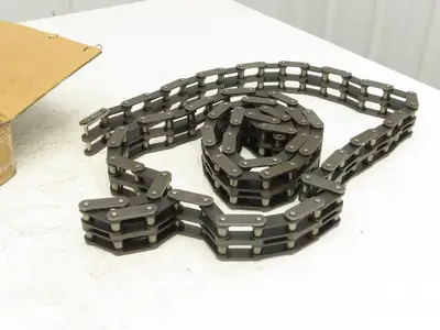 RF2060-2 Double Strand Roller Chain 1-1/2" Double Pitch 10' Length Lot of 2