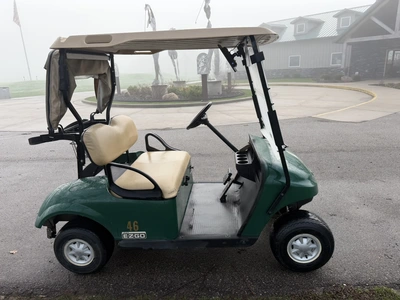 (1) 2017 E-Z-Go golf cart with a Kawasaki gas engine, model 625111G01, includes canopy, ball cover, ...