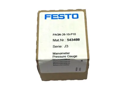 New | in-Stock Festo Pressure Gauge, 0-145PSI, 0-10bar, 543488 Lab Manometers Michigan US | Maverick Industrial Sales #1395169