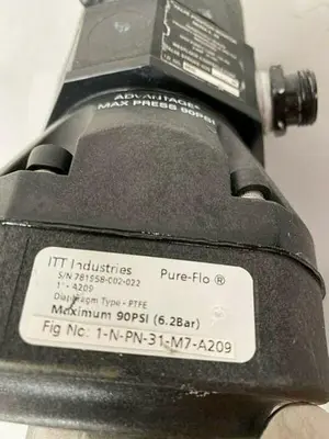 USED ITT PURE-FLO A209 3-WAY STAINLESS STEEL VALVES W/  POSITION MONITORS & 2" FIT