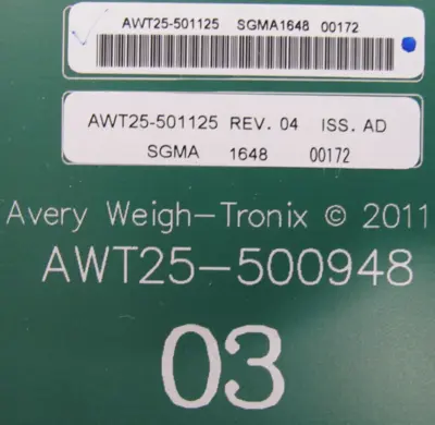 USED WEIGH-TRONIX AWT25-500948 CIRCUIT BOARD AWT25-501125 AWT25500948