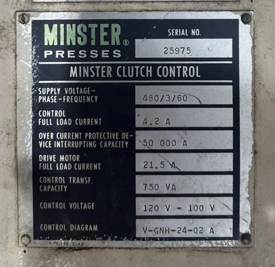 USED 1986 MINSTER MINSTER 7 PRESS