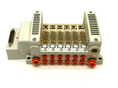 VV5QC21-06N7FD0-S | SMC  Pneumatic Manifold Base w/ D-Sub Connector - Used