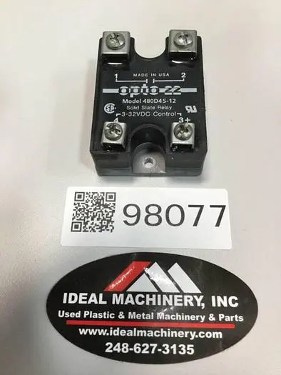 Used OPTO 22 480D45-12 Relays & Switches Michigan US | Ideal Machinery #601395