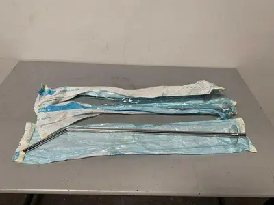 USED FLUID LINE 35" STAINLESS STEEL SIPHON TUBE W/ SLANTED OUTLET & 3/4" SANITARY FIT