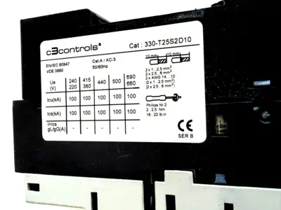 NEW C3CONTROLS 330-T25S2D10 CIRCUIT BREAKER SER. B 330T25S2D10