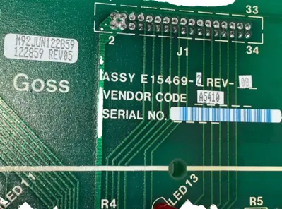 USED ROCKWELL-GOSS E15469-2 PC BOARD ASSEMBLY REV08 E154692