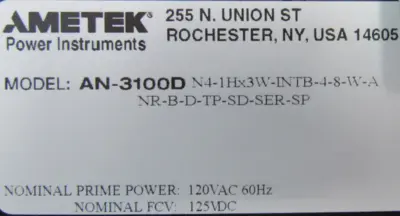 NEW AMETEK AN-3100D ANNUNCIATOR W/PRINTER AN-3100D-N4-1H-3W-TNTB-4-8-W-A DP8340