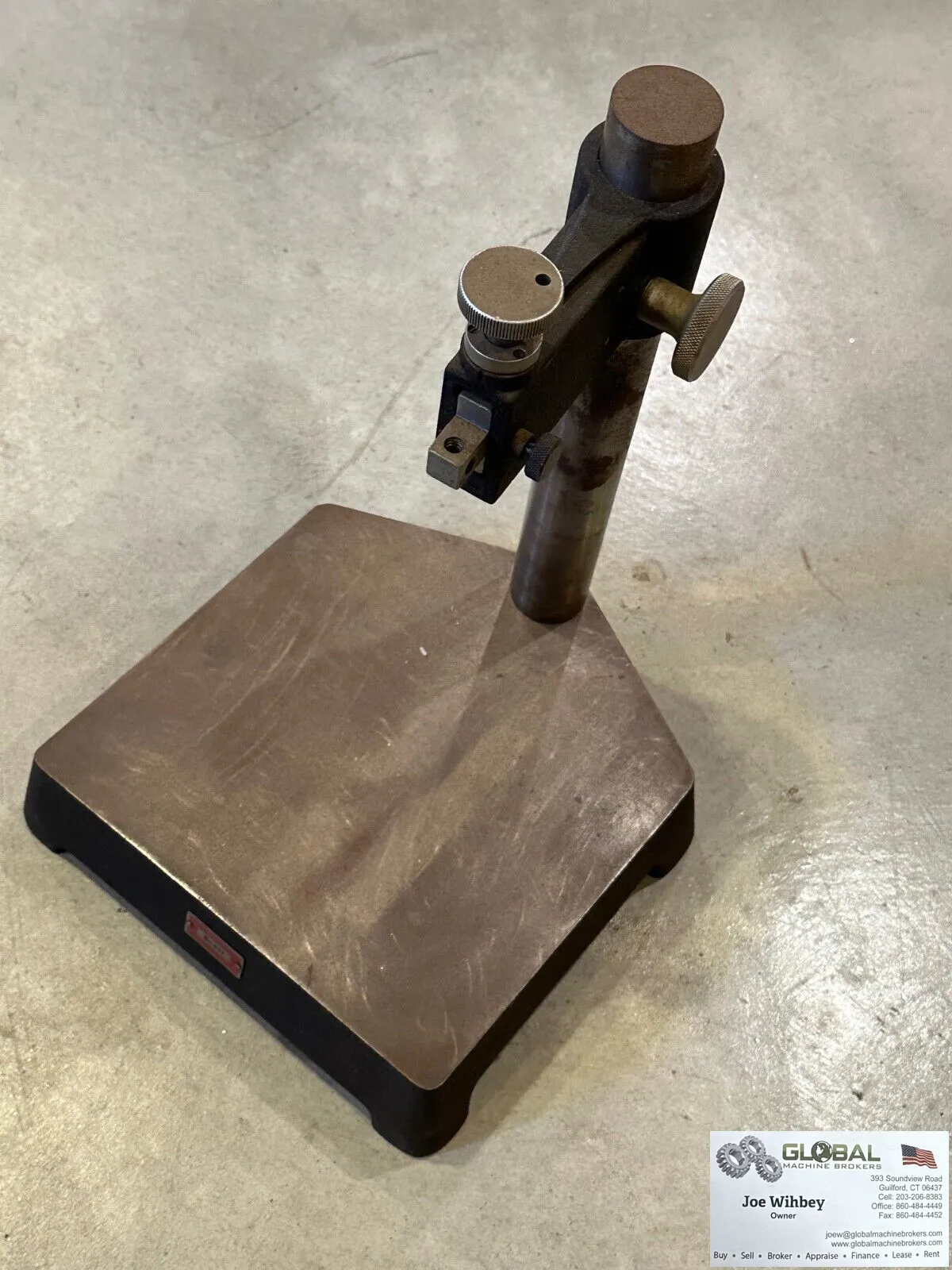 Starrett No. 653 Comparator Indicator Stand 8" x 9" - w/ 9-1/2" Column