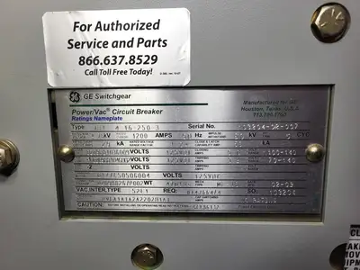 4160Volts 1200Amp 3Ph Switchgear Unit PowerVac VB1 4.16-250-3w/ D-Feeder Breaker