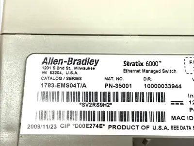 USED ALLEN BRADLEY STRATIX 6000 MANAGED SWITCH 4-PORT