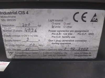 USED TICHAWA VISION INSPECTION CAMERA