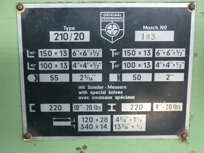 Peddinghaus 210/20 Mechanical Ironworker Heavy Capacity w/ Channel & I-Beam Dies