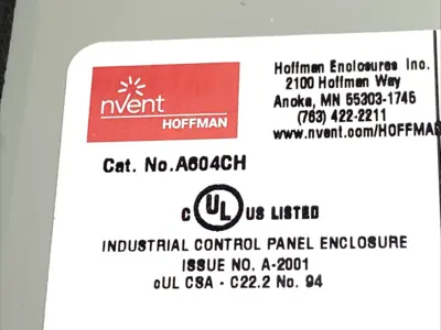 Used NVENT HOFFMAN Industrial Control Panel Hinged Enclosure 6"L x 4"W x 3"H Electrical Boxes Michigan US | Maverick Industrial Sales #1392964