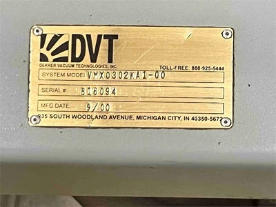 Used 2000 DEKKER VMX0302KA1-00 Vacuum Pumps California US | MachineryMax #1402806