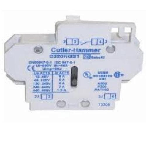 Cutler-Hammer C320KGS1 Heavy-Duty Freedom Series Auxiliary Contact, 1 NO Contact [New]