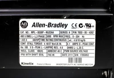 USED ALLEN BRADLEY MPL-B330P-MJ22AA
