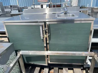 Used Falcon Restaurant Supply Used 48" Stainless Steel Cabinet with Sink - SS201 Sinks Illinois US | Falcon Restaurant Supply #1375939