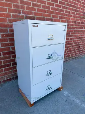 Used FIREKING FIRE-RESISTANT FILE CABINET 52" X 31" X 22" W/ 4 DRAWER MFG 2019 Safety Enclosures California US | Equipment Lab #1482175