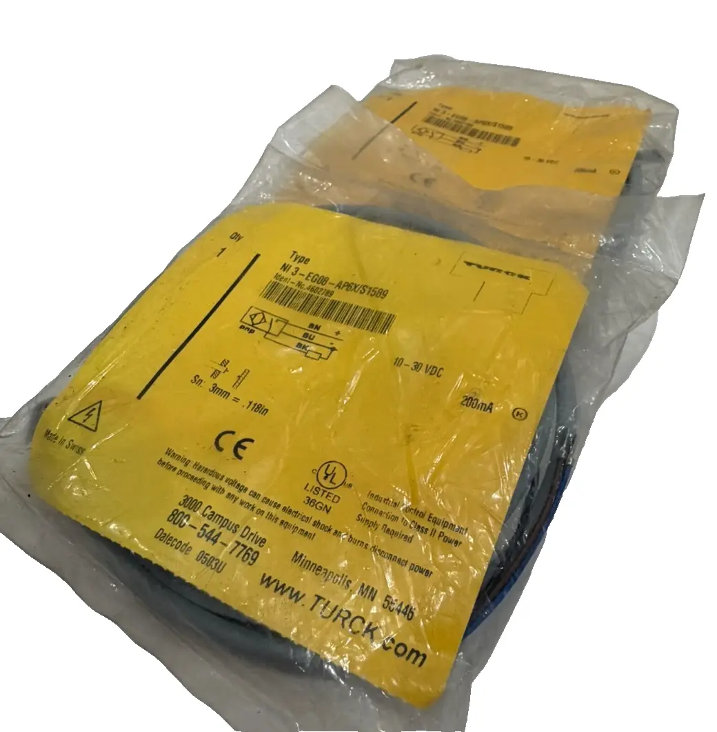 NEW LOT OF 2 TURCK NI3-EG08-AP6X/S1589 SENSOR 4602789 NI3EG08AP6XS1589