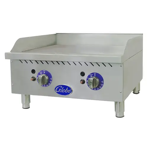 Globe GG24TG 24" Gas Griddle w/ Thermostatic Controls - 1" Steel Plate, Convertible