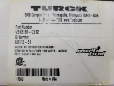 USED TURCK VBKB 80-CS12