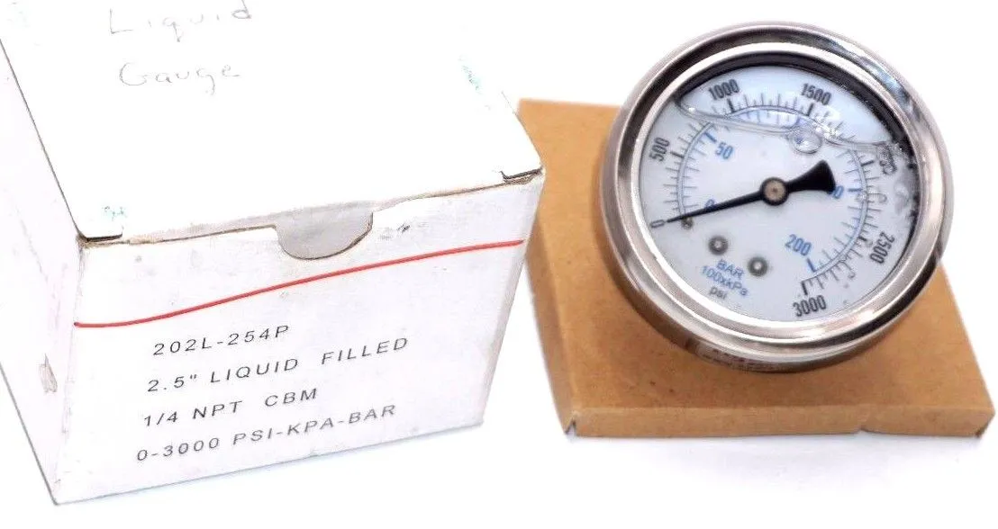 NEW HYDRAULIC SUPPLY & SERVICE CO. 202L-254P LIQUID GAUGE 202L254P