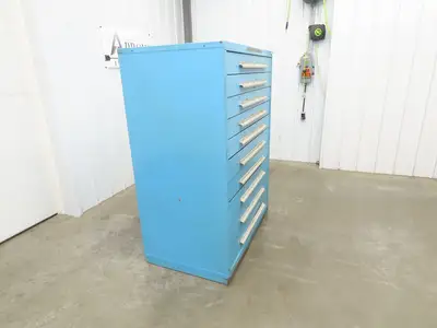 Nu-Era Modular Tool Storage Cabinet 10 Drawer 45x28x61" Stanley Vidmar Blue
