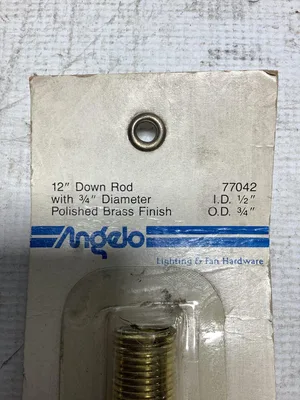Angelo 12″ Brass Finish Down Rod 77042 -NOS