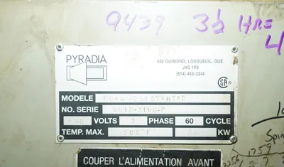 1996 PYRADIA RO4C485157VMTFD Batch Ovens | Mohawk Machinery (4)