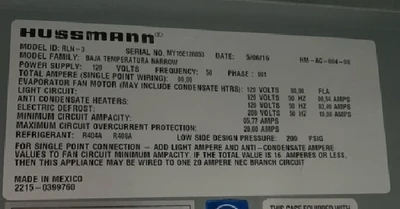 129-0098 Hussmann RLN-3 Remote 3 Door Freezer