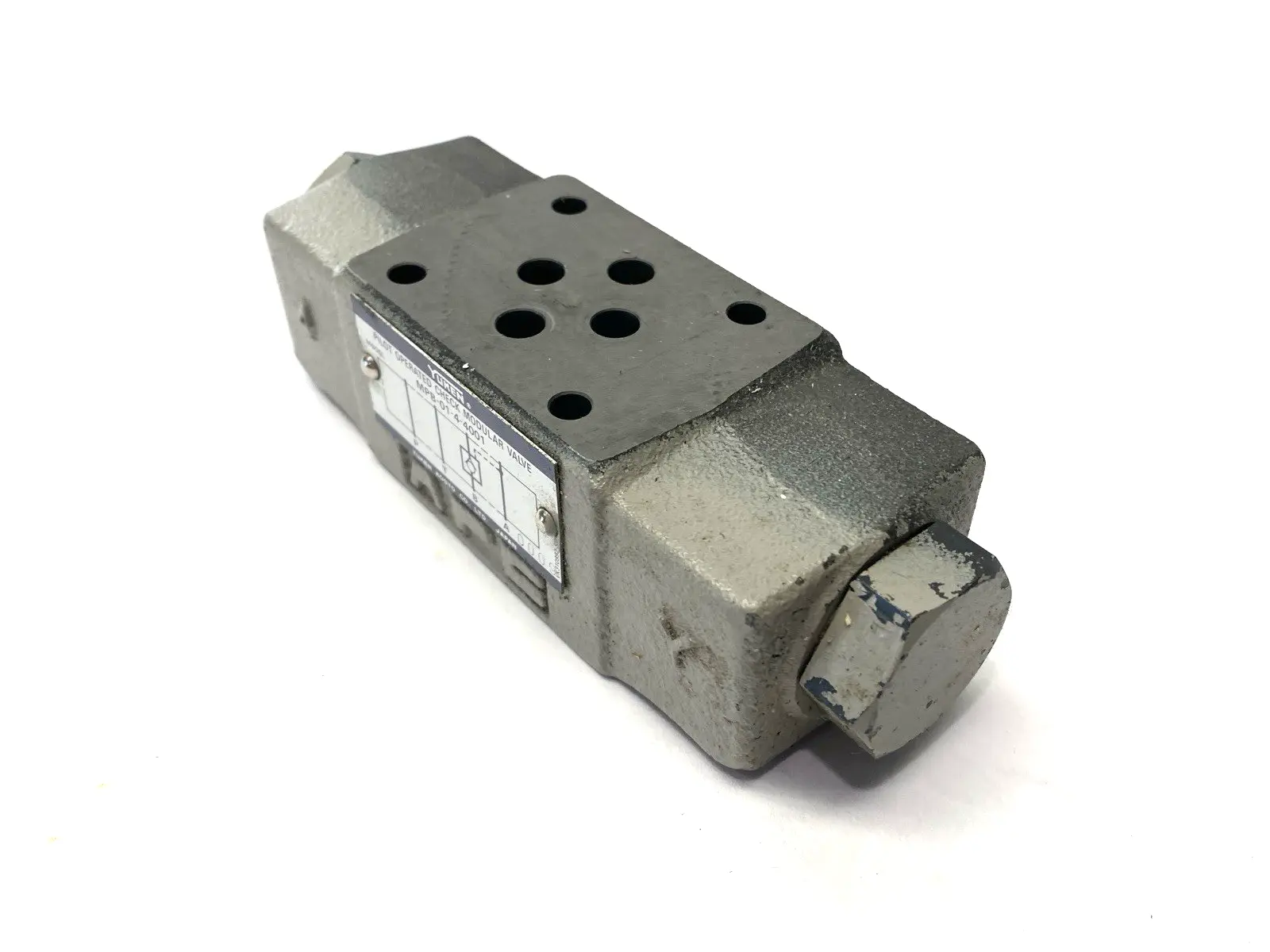 USED YUKEN PILOT OPERATED CHECK MODULAR VALVE 1/4"